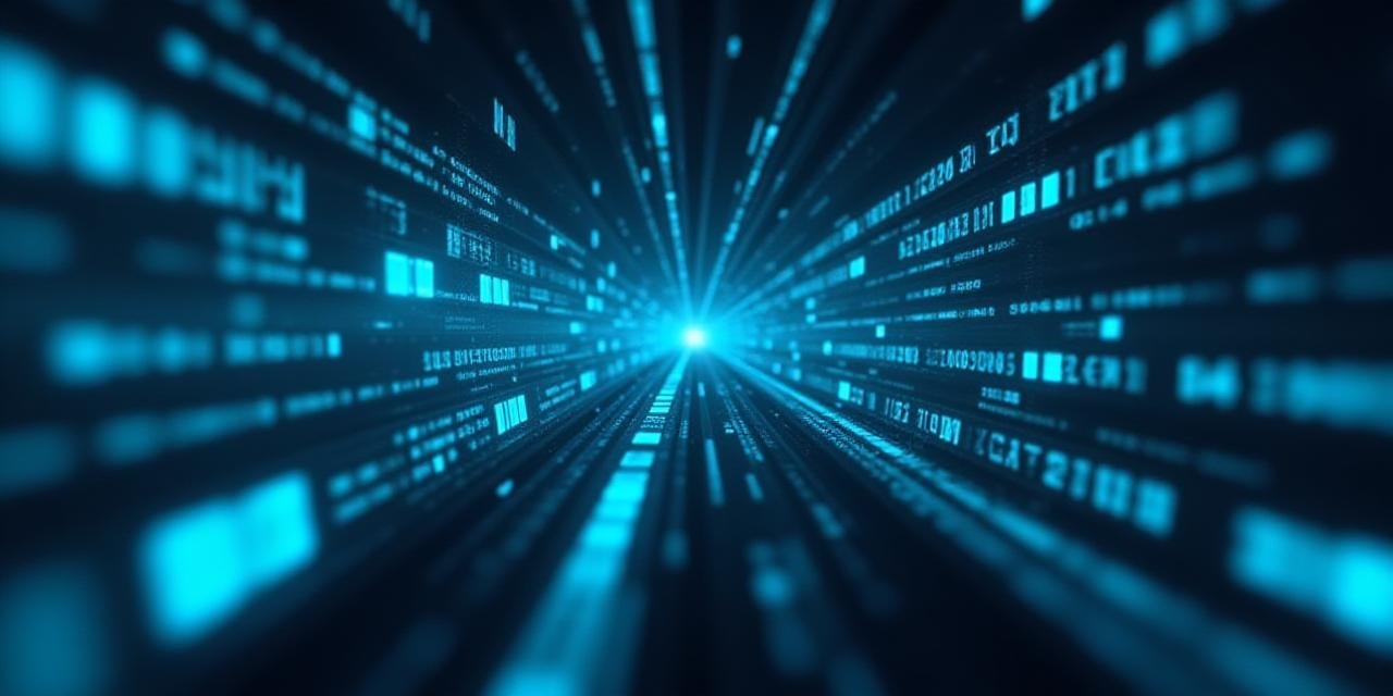 Abstract visualization of high speed data processing and code structures